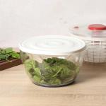 Sur La Table Kitchen Essential 6.3 Qt Salad Spinner, Fruit Wahser, Fruit Washing Bowl with Strainer, Vegertable Cleaner, Salad Cleaner, Lettuce Washer - Red