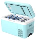 Megiu 12 Volt Car Refrigerator Dual Zone 25 Quart Portable Freezer 12V Fridge Compressor Cooler 12V/24V DC 110～240 Volt AC for Truck Van RV SUV and Home Use -18℃~+15℃ (Glass Door)