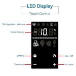 Megiu 12 Volt Car Refrigerator Dual Zone 25 Quart Portable Freezer 12V Fridge Compressor Cooler 12V/24V DC 110～240 Volt AC for Truck Van RV SUV and Home Use -18℃~+15℃ (Glass Door)