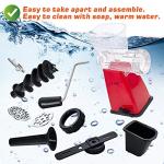 LHS Manual Meat Grinder with Stainless Steel Blades Heavy Duty Powerful Suction Base for Home Use Fast and Effortless for All Meats-Red