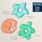 Itzy Ritzy Water-Filled Teethers - Cold Cutie Coolers Textured On Both Sides to Massage Sore Gums & Emerging Teeth - Can Be Chilled in Refrigerator, Set of 3 Seaside Water Teethers