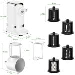 GVODE 5-in-1 Electric Cheese Grater and Vegetable Slicer – 700W Powerful Rotary Grater for the Kitchen with Multiple Attachments, White