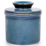 Jersinwei French Butter Dish, Butter Crock for Counter with Water Line, Ceramic Butter Keeper for Spreadable Butter - Chrismas Gift Home Kitchen Decor - Reactive Glaze Collection - Blue