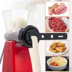 LHS Manual Meat Grinder with Stainless Steel Blades Heavy Duty Powerful Suction Base for Home Use Fast and Effortless for All Meats-Red