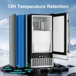 15'' Commercial Under Counter Ice Maker 110 LbS/Day Stainless Steel Ice Machine Built-in Freestanding Ice Maker with 30 Lb Bin Auto-Cleaning 24H Timer Gravity Drainage for Commercial Home