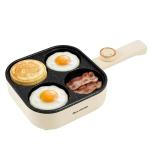 REXYHOME Electric Egg Pan Nonstick: No Stove Needed 900W Granite 4-Cup Omelette Pan with 2 Power Adjustable, Breakfast Non Stick Frying Pans Skillet for Eggs, Pancakes, Crepes, Plett and More