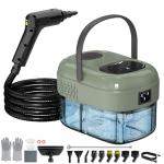 2500W Handheld Steam Cleaner, 3-Level Adjustable Steam Cleaner for Home with 21 Accessories, Multipurpose Portable Steamer Cleaning for Car,Floor,Furniture,Tile,Grout,Couch,Fast Heat-Up (Green)