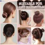 YINGFENG 134 Pcs Brown Hair Bun Maker Kit for Kids Small - 4 Hair Donuts for Buns, 20 Hair Nets for Buns, 100 U Shaped Bobby Pins, 10 Hair Bands, for Girls, Ballet Dance, Hair Accessories for Women