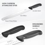 Rondauno Brisket Knife, Carving Knife for Meat with 12 Inch Ultra Sharp Slicing Knives for Cutting BBQ, Turkey and Roast, Premium High Carbon Stainless Steel