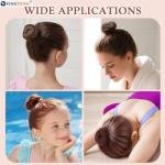 YINGFENG 134 Pcs Brown Hair Bun Maker Kit for Kids Small - 4 Hair Donuts for Buns, 20 Hair Nets for Buns, 100 U Shaped Bobby Pins, 10 Hair Bands, for Girls, Ballet Dance, Hair Accessories for Women