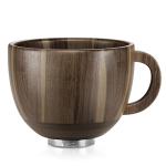 SpaceAid Wooden Bowl with Handle, Kitchen Space Aid Acacia Wood Mixing Bowls Holder for Stand Mixer, Compatible with 4.5 & 5 QT Tilt-Head Models Kitchen, Light Wood