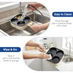 REXYHOME Electric Egg Pan Nonstick: No Stove Needed 900W Granite 4-Cup Omelette Pan with 2 Power Adjustable, Breakfast Non Stick Frying Pans Skillet for Eggs, Pancakes, Crepes, Plett and More