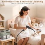 2500W Handheld Steam Cleaner, 3-Level Adjustable Steam Cleaner for Home with 21 Accessories, Multipurpose Portable Steamer Cleaning for Car,Floor,Furniture,Tile,Grout,Couch,Fast Heat-Up (Green)