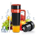Personal Blender for Shakes and Smoothies with 6 Blades, 21oz(600ml) Personal Size Juicer USB-C Rechargeable with Straw Brush&Lid, for Home, Gym, Travel, Kitchen (Black)
