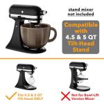 SpaceAid Wooden Bowl with Handle, Kitchen Space Aid Acacia Wood Mixing Bowls Holder for Stand Mixer, Compatible with 4.5 & 5 QT Tilt-Head Models Kitchen, Light Wood