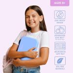 Bentgo Pop - Leak-Proof Lunch Box & Removable Divider for Ages 8+ & Teens - Lunch Container Holds 5 Cups of Food; 3-4 Compartments; Microwave/Dishwasher Safe; 2 Year Warranty (Periwinkle/Pink)