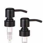 2 Pack Thick Clear Glass Pint Jar Soap Dispenser with Matte Black Stainless Steel Pump, 16ounce Clear Boston Round Bottles Dispenser with Rustproof Pump for Essential Oil, Lotion Soap