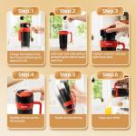 Personal Blender for Shakes and Smoothies with 6 Blades, 21oz(600ml) Personal Size Juicer USB-C Rechargeable with Straw Brush&Lid, for Home, Gym, Travel, Kitchen (Black)