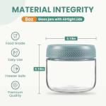 NETANY 6-pack 8oz Glass jars with Airtight Lids, Overnight Oats Containers with Lids, Wide mouth Mason Salad jars, Glass Food Storage Containers for Snacks Yogurt Spice Sugar