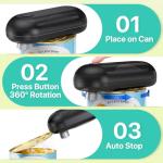 Electric Can Opener, Auto-Stop, Rechargeable, Side-Cut Smooth Edge, Hands Free Automatic Can Opener for Seniors & Arthritis Patients (Black)