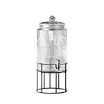 Style Setter Covina Beverage Dispenser with Stand Cold Drink with 1.9 Gallon Capacity Glass Jug and Leak-Proof Acrylic Spigot in Gorgeous Gift Box Great for Parties, Weddings and More