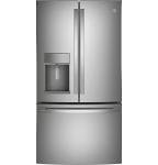 GE PROFILE PYE22KYNFS 36" Counter-Depth Bottom Freezer with French Door Twin Chill Evaporator Quick Space Shelf and LED Lighting in Fingerprint Resistant Stainless Steel