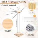 Tioncy 13 Pcs Pasta Making Tool Include Stainless Steel Pasta Drying Rack Gnocchi Board with Roller Ravioli Rolling Pin Pasta Tong Dough Scraper Ravioli Stamp Empanadas Press Mold Maker for Kitchen