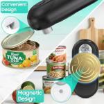 Electric Can Opener, Auto-Stop, Rechargeable, Side-Cut Smooth Edge, Hands Free Automatic Can Opener for Seniors & Arthritis Patients (Black)
