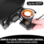 I-Keukenn 12" Ceramic Nonstick Electric Skillet with Tempered Vented Glass Lid, Scratch-Resistant Surface, Cool-Touch Handles, Removable Easy-to-Clean Design, 1200W, Sleek Black