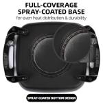 I-Keukenn 12" Ceramic Nonstick Electric Skillet with Tempered Vented Glass Lid, Scratch-Resistant Surface, Cool-Touch Handles, Removable Easy-to-Clean Design, 1200W, Sleek Black