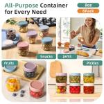 NETANY 6-pack 8oz Glass jars with Airtight Lids, Overnight Oats Containers with Lids, Wide mouth Mason Salad jars, Glass Food Storage Containers for Snacks Yogurt Spice Sugar