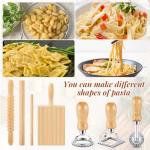 Tioncy 13 Pcs Pasta Making Tool Include Stainless Steel Pasta Drying Rack Gnocchi Board with Roller Ravioli Rolling Pin Pasta Tong Dough Scraper Ravioli Stamp Empanadas Press Mold Maker for Kitchen