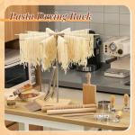 Tioncy 13 Pcs Pasta Making Tool Include Stainless Steel Pasta Drying Rack Gnocchi Board with Roller Ravioli Rolling Pin Pasta Tong Dough Scraper Ravioli Stamp Empanadas Press Mold Maker for Kitchen