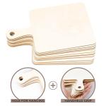 Oomcu 12 PCS Wooden Mini Cutting Board with Handle,Rectangle Unfinished Wood Craft Paddle Serving Tray Chopping Board Cutout for DIY Thanksgiving Christmas Home Kitchen Fruit Decor (9.1 x 5.5 Inch)