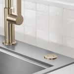 KRAUS Flat-Top Garbage Disposal Air Switch Button in Spot-Free Antique Champagne Bronze, KWDB-20SFACB