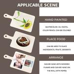 Oomcu 12 PCS Wooden Mini Cutting Board with Handle,Rectangle Unfinished Wood Craft Paddle Serving Tray Chopping Board Cutout for DIY Thanksgiving Christmas Home Kitchen Fruit Decor (9.1 x 5.5 Inch)