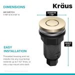 KRAUS Flat-Top Garbage Disposal Air Switch Button in Spot-Free Antique Champagne Bronze, KWDB-20SFACB