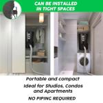 OVO Wall Mounted House Vacuum Cleaner, fits in Closet and Tight Spaces, 595 Airwatts, Use with Disposable Filtration Bags, 18L / 4.75 gal, Certified for North America with 40 ft Deluxe Accessory kit