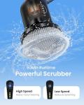 Leebein Electric Spin Scrubber, Cordless Cleaning Brush with 8 Replaceable Brush Heads, Tub and Floor Tile Power Scrubber Dual Speed with Adjustable & Detachable Handle for Bathroom Tub (All Black)