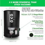 OVO Wall Mounted House Vacuum Cleaner, fits in Closet and Tight Spaces, 595 Airwatts, Use with Disposable Filtration Bags, 18L / 4.75 gal, Certified for North America with 40 ft Deluxe Accessory kit