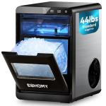 EUHOMY Nugget Ice Maker Countertop, 44Lbs/24H Sonic Ice Maker Machine, Self-Cleaning Pellet Ice Makers with Ice Scoop&Basket, Countertop Pebble Ice Maker for Home/Kitchen/Office