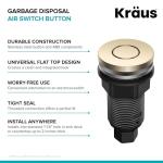 KRAUS Flat-Top Garbage Disposal Air Switch Button in Spot-Free Antique Champagne Bronze, KWDB-20SFACB