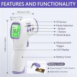 No-Touch Forehead Thermometer for Adults and Kids, Digital Thermometers with Fever Alarm, 3 Backlit and 32 Memories Fast Accurate Results, Easy for All Ages, Basal Thermometer