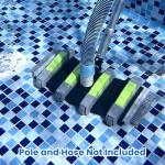 Sepetrel Heavy Duty Pool Vacuum Head with Wheels & Aluminum Handle, Professional Weighted Flexible Vacuum Head