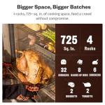 EAST OAK 30" Electric Smoker for Outdoors | Built-in Meat Probe Up to 6× Longer Smokes on a Single Load | Side Chip Loader for Smoking | Bigger Batches with 725 sq in Cooking Area, Mist Silver