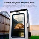 EAST OAK 30" Electric Smoker for Outdoors | Built-in Meat Probe Up to 6× Longer Smokes on a Single Load | Side Chip Loader for Smoking | Bigger Batches with 725 sq in Cooking Area, Mist Silver