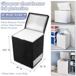 Deep Freezer Covers for Outside,Heavy Duty 600D Durable Chest Freezer Cover Waterproof,Outdoor Freezer Covers for Outside 5.0 Cubic Feet Chest Freezer,Top Can Be Opened(25"W x 22"D x 33.5"H,Black)