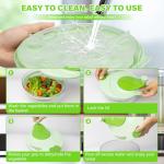 Salad Spinner, Large Vegetable Washer and Dryer with Easy Crank Handle, 3Qt Capacity Lettuce Spinner for Washing, Spinning & Drying Salad Greens, Fruits & Vegetables