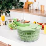 Salad Spinner, Large Vegetable Washer and Dryer with Easy Crank Handle, 3Qt Capacity Lettuce Spinner for Washing, Spinning & Drying Salad Greens, Fruits & Vegetables