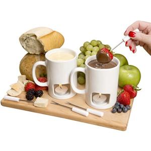 Evelots Mini Fondue Set for Chocolate and Cheese